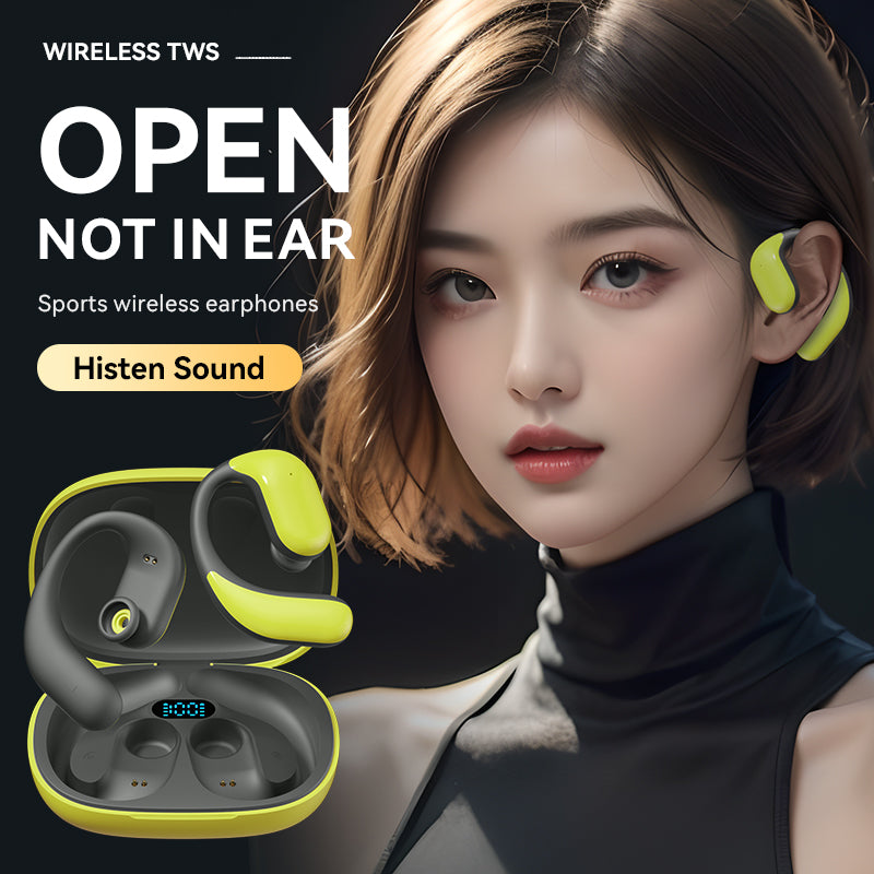 Open Ear Earhooks Headphones M65 Wireless Earbuds Air Conduction Headphones LED Power Display Earphones Sport Bluetooth 5.3 Headphones