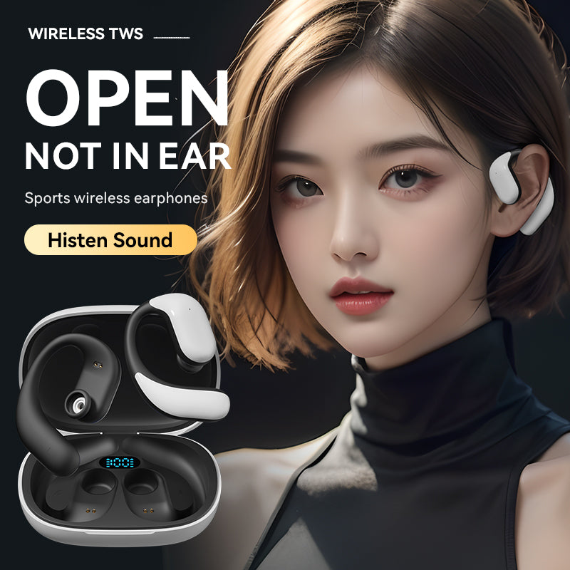 Open Ear Earhooks Headphones M65 Wireless Earbuds Air Conduction Headphones LED Power Display Earphones Sport Bluetooth 5.3 Headphones