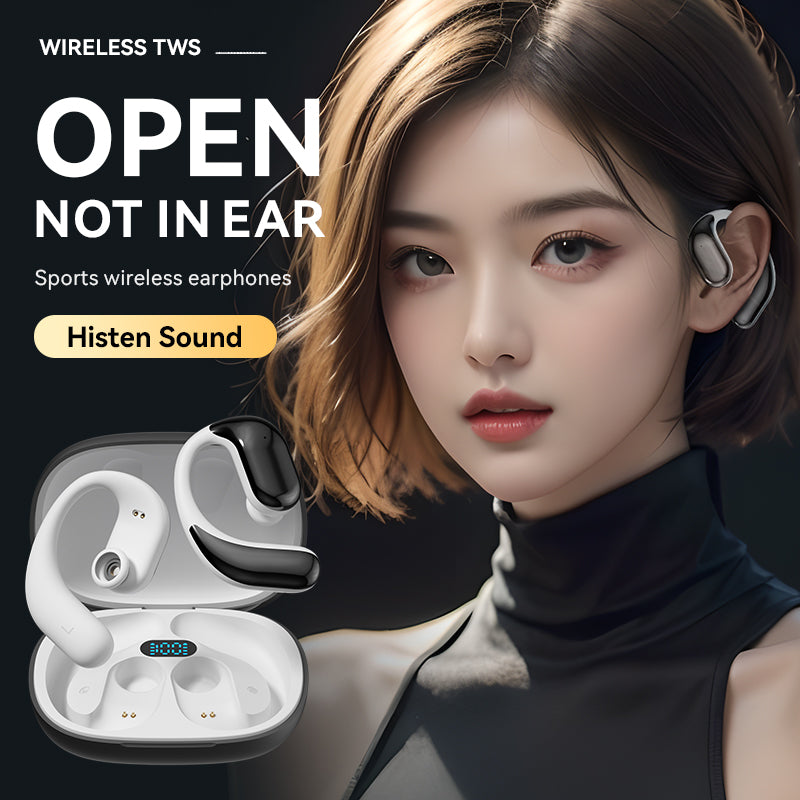 Open Ear Earhooks Headphones M65 Wireless Earbuds Air Conduction Headphones LED Power Display Earphones Sport Bluetooth 5.3 Headphones