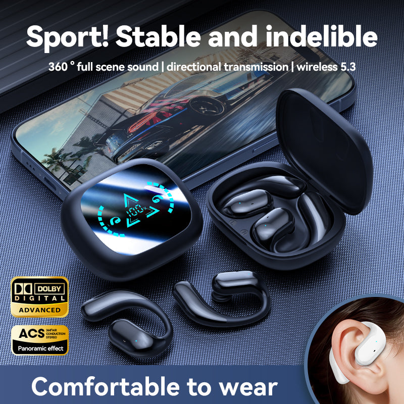 Wireless Earbuds Clip Ear M64 Bluetooth Headset Radio Sports Running Noise Reduction