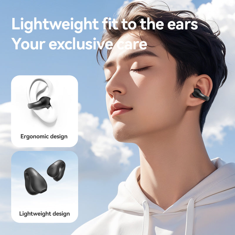 Open Ear Noise Cancelling Earbuds with Wireless Charging Case and Power Digital Display Bluetooth Headset for Sports