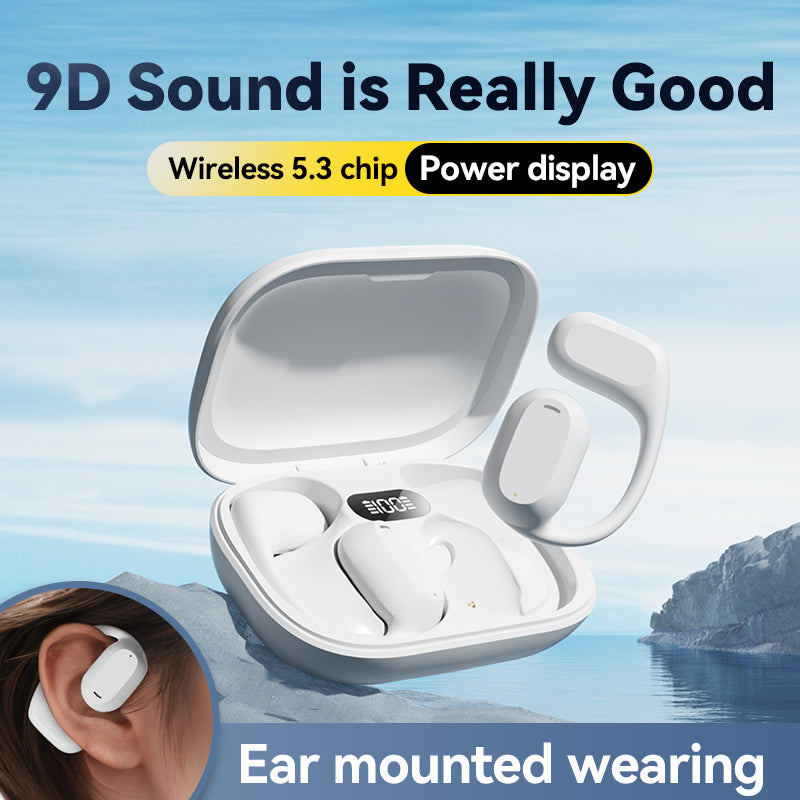 Open Ear Headphones, M60 Bluetooth 5.3 Earbuds with Mic Waterproof Wireless Earbuds-Black